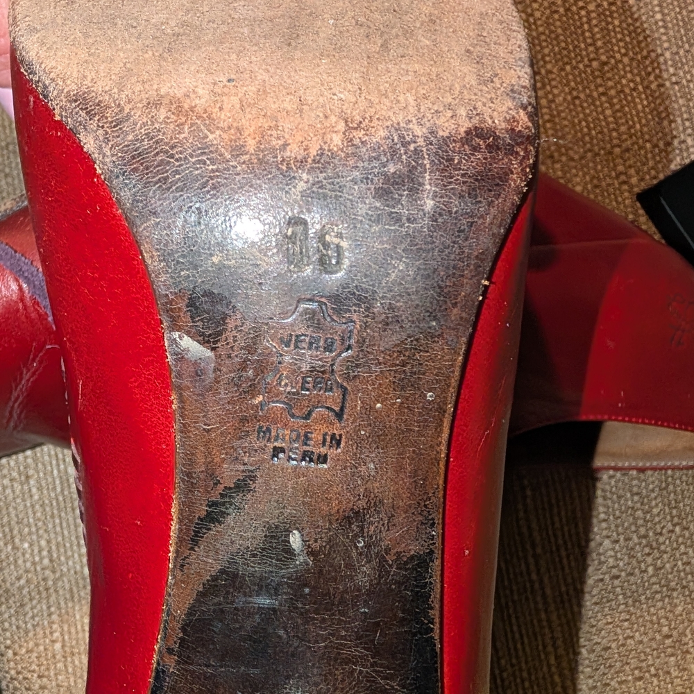 John Fleuvog Red Lace-Up Heels - Picture 6 of 16